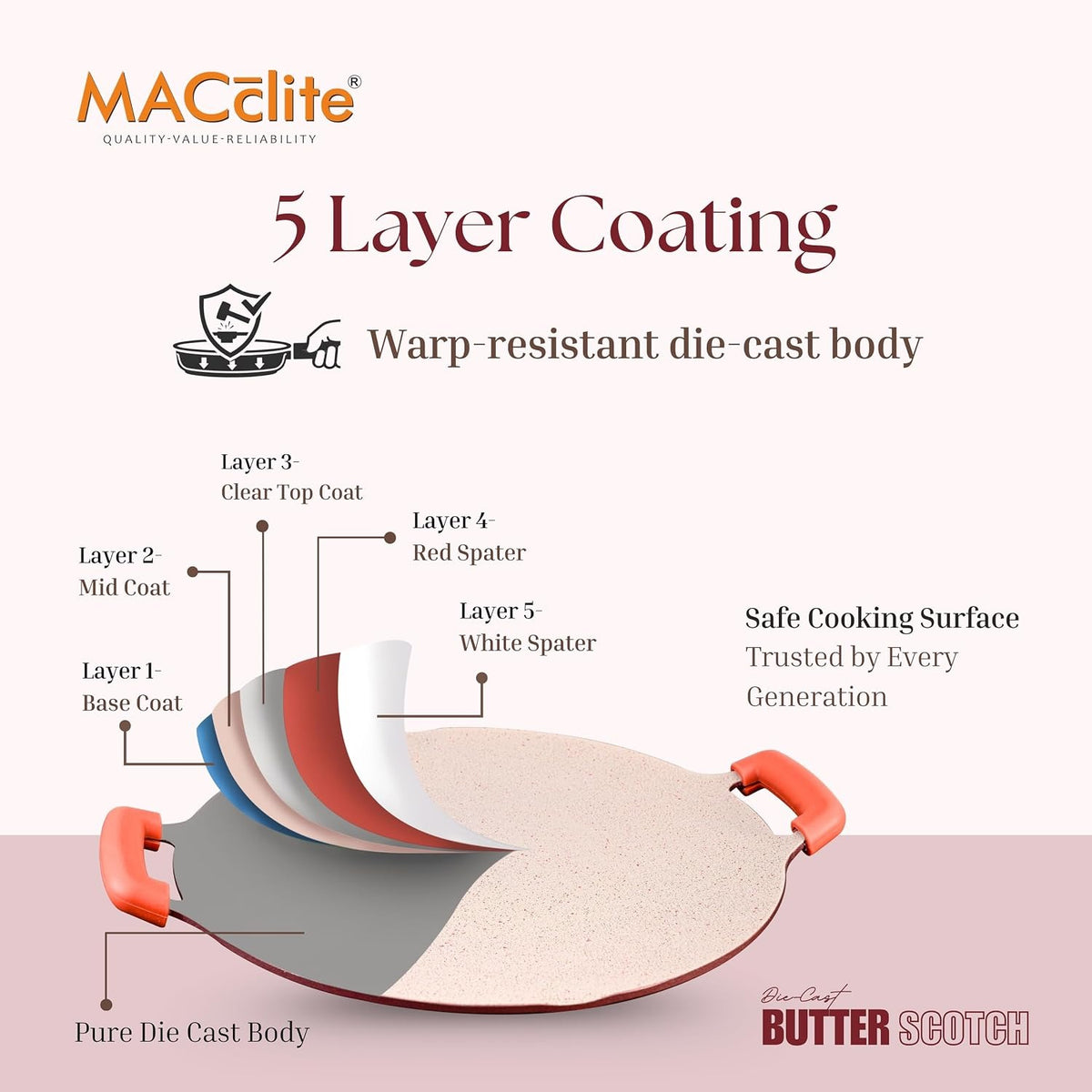 Macclite Triumph Concave Tawa Butter Scotch