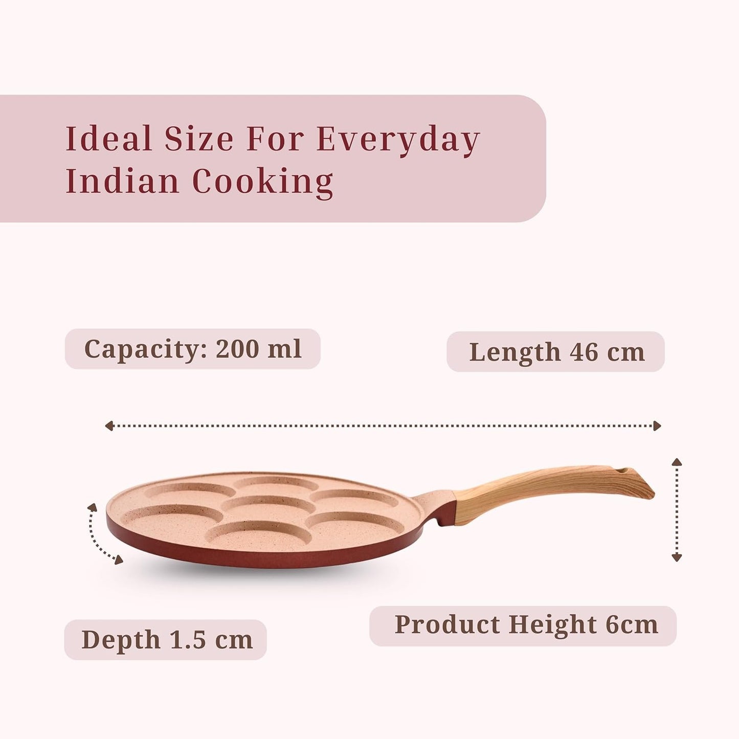 Macclite Uttappam / Tikki Pancake Tawa Butter Scotch / 7 Cavity