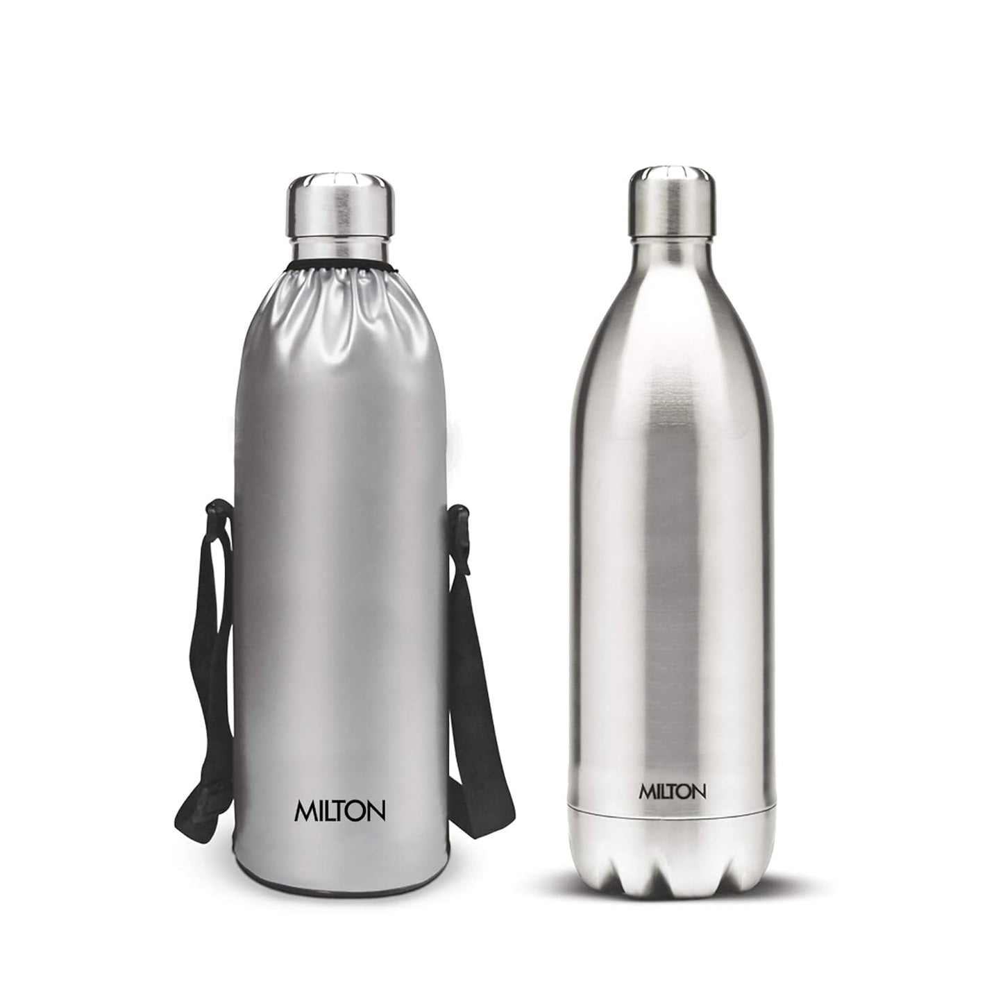 MILTON Duo DLX Thermosteel Bottle, Water Bottles, 24 Hours Hot and Cold, Easy to Carry, Easy Grip, Rust Proof, Tea, Coffee, Office, Travel Bottle, Silver