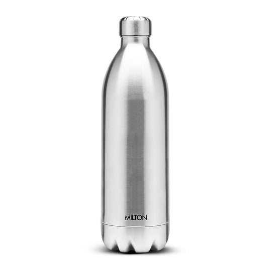 MILTON Duo DLX Thermosteel Bottle, Water Bottles, 24 Hours Hot and Cold, Easy to Carry, Easy Grip, Rust Proof, Tea, Coffee, Office, Travel Bottle, Silver