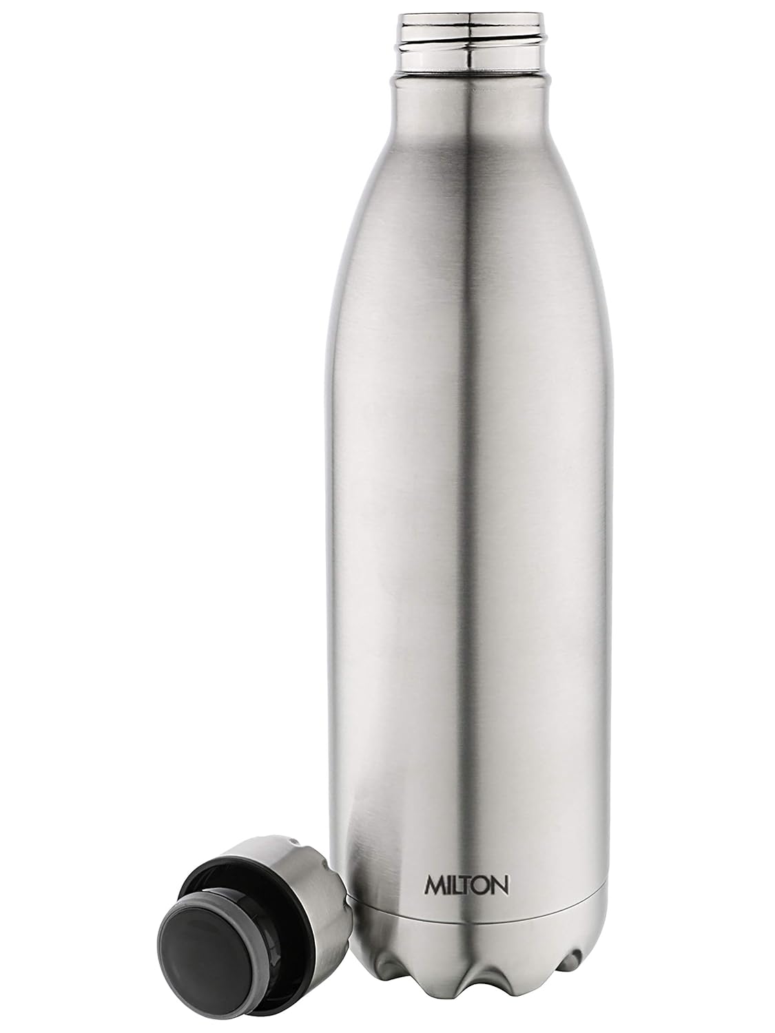 MILTON Duo DLX Thermosteel Bottle, Water Bottles, 24 Hours Hot and Cold, Easy to Carry, Easy Grip, Rust Proof, Tea, Coffee, Office, Travel Bottle, Silver