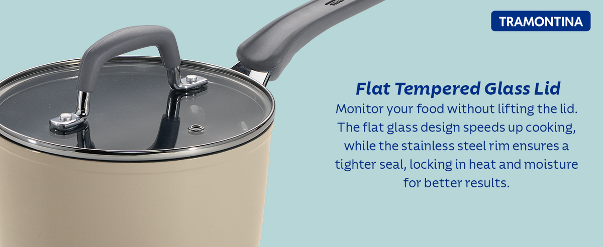 Tramontina Velo Sauce Pan with Flat Glass Lid