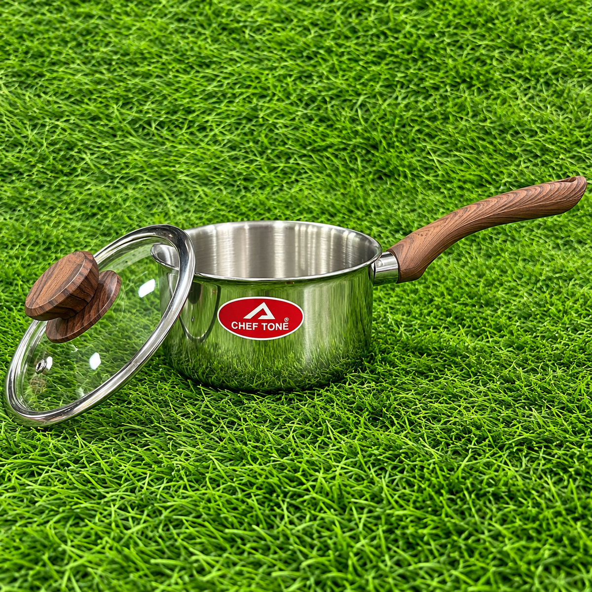 Chef Tone Triply Sauce Pan With Glass Lid Hope Series