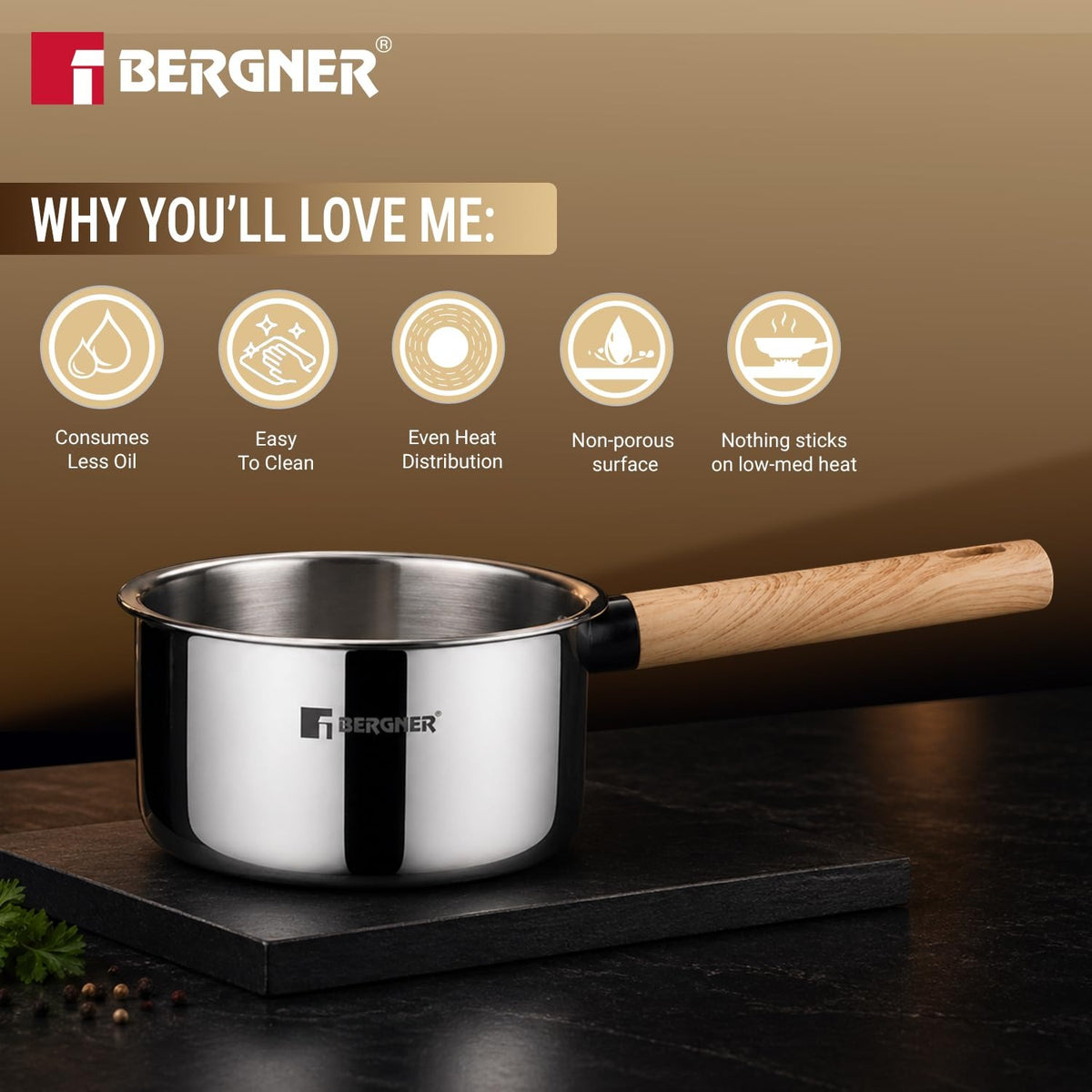 Berger TRI-Oak Saucepan