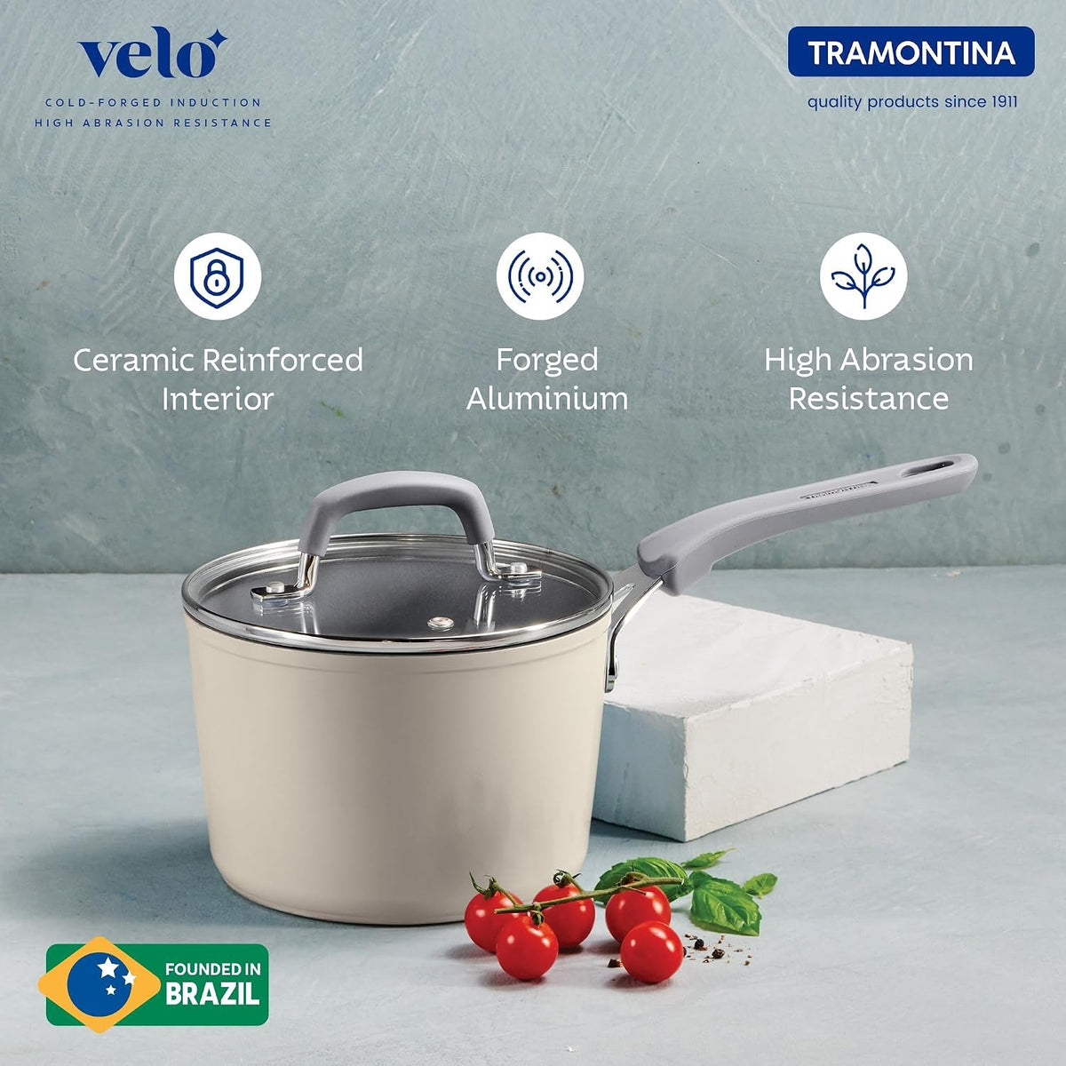 Tramontina Velo Sauce Pan with Flat Glass Lid
