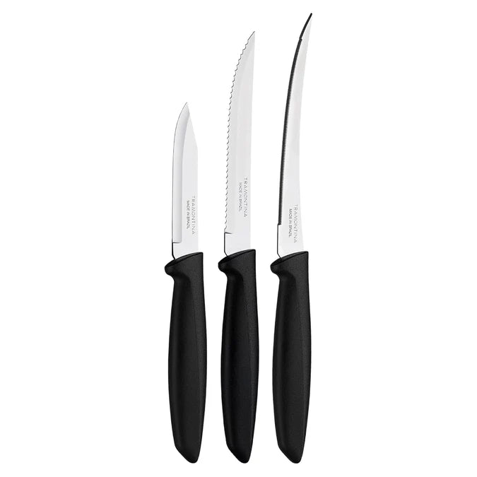 Tramontina Stainless Steel 3 Piece Knife Set | Fruit, Tomato & Vegetable Knives