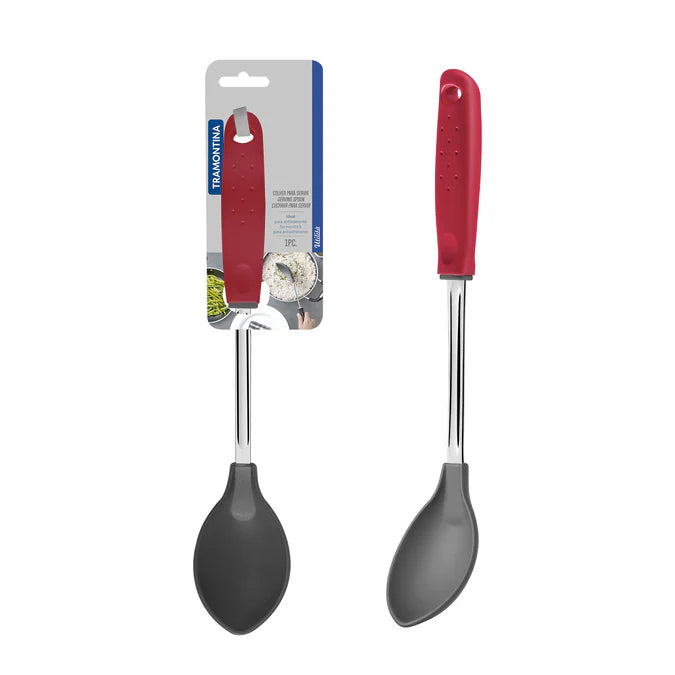 Tramontina Nylon Rice Spoon | Red Polypropylene Handle