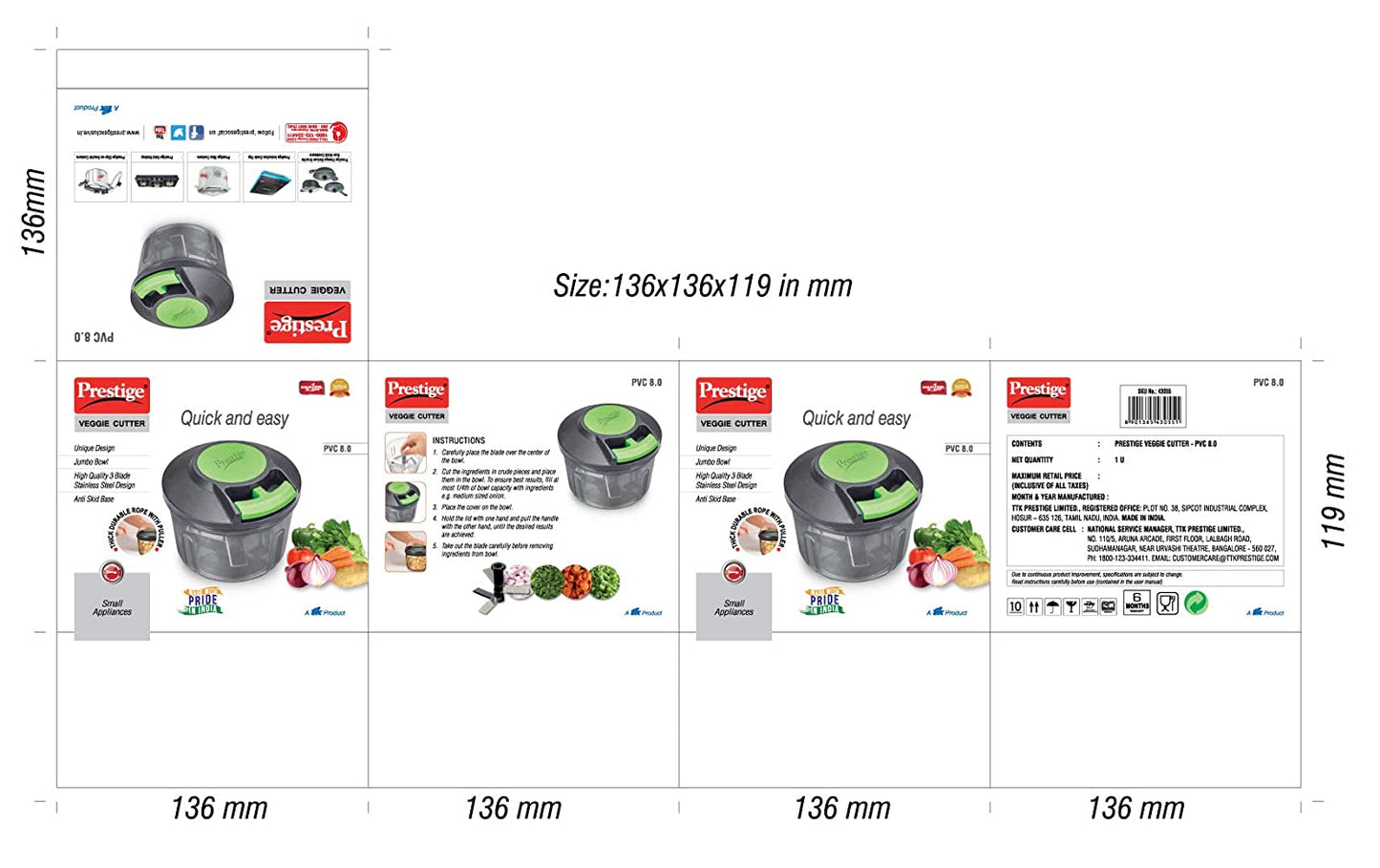 Prestige Veggie Cutter PVC 8.0