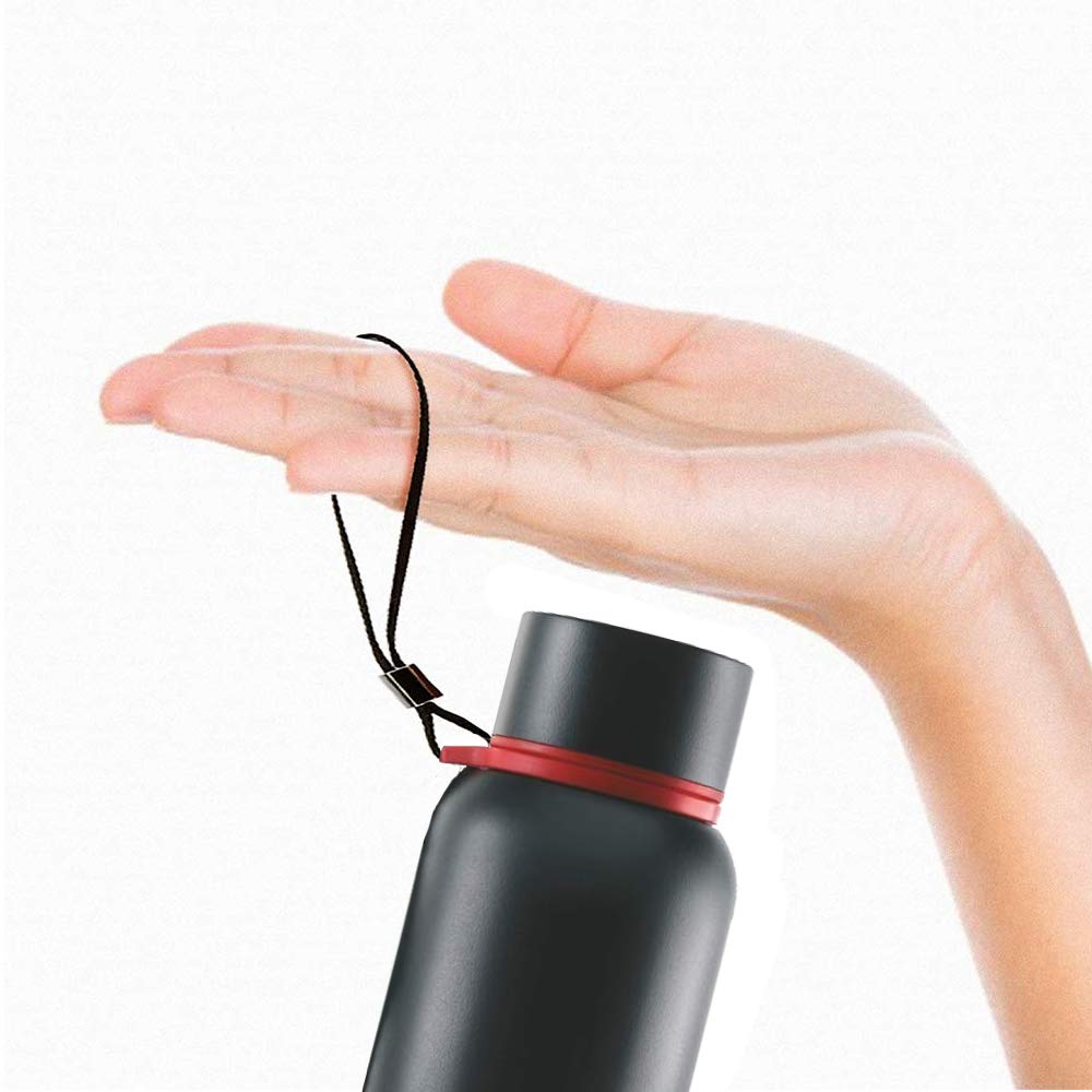 Borosil Stainless Steel Hydra Trek - Vacuum Insulated Flask Water Bottle, 850 ML, Black
