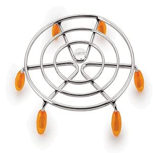 Priya Heavy Stainless Steel Hot Pot Stand/Casserole Stand/Hot & Cold Cauldron Stand/Stainless Steel Heat Resistant Hot Pan/Pot Stand -Size Big (7inch) - Pack of 4
