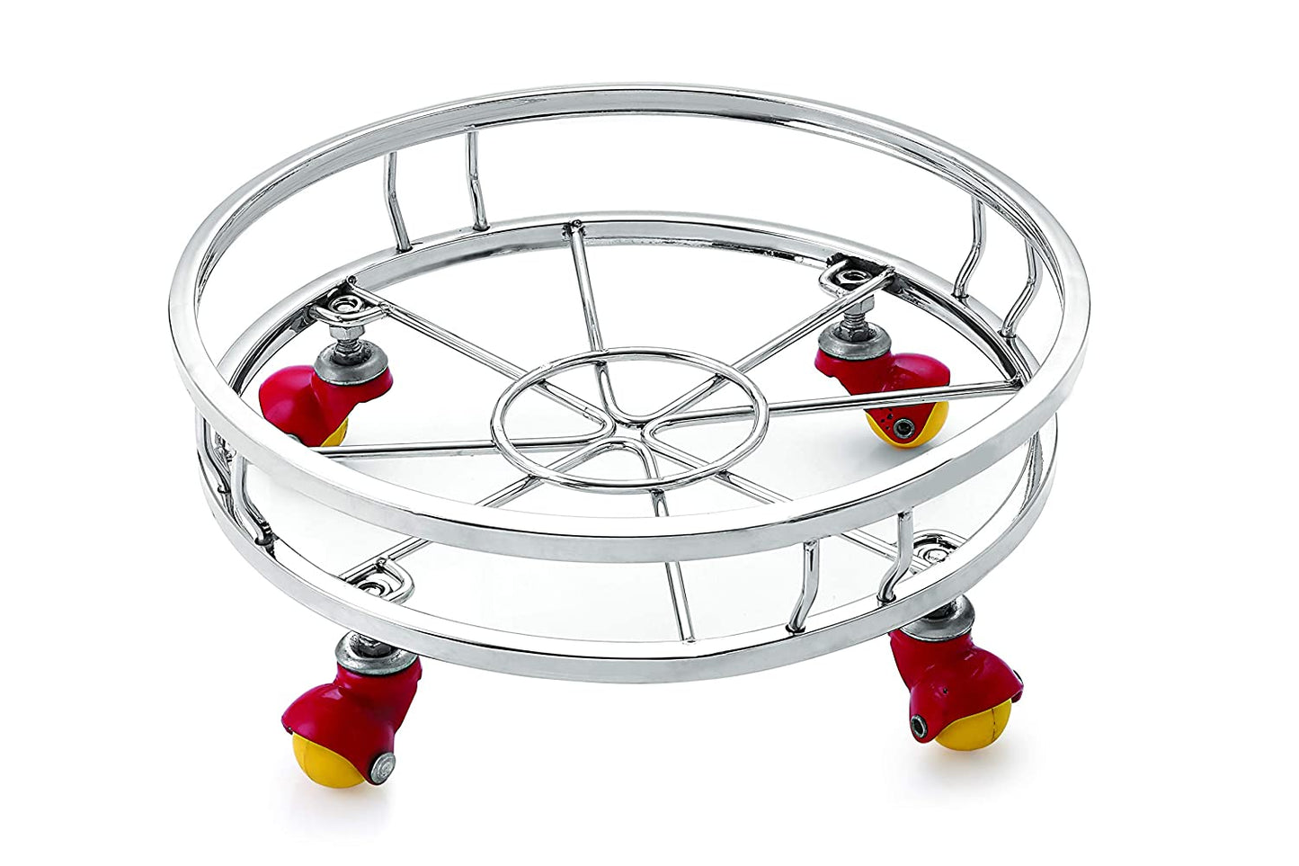 Priya Stainless Steel Gas Cylinder Trolley with Wheels | Gas Trolly | Lpg Cylinder Stand | Gas Trolly Wheel | Gas Trolley Stainless Steel | Cylinder Trolley with Wheels | Cylinder Wheel Stand