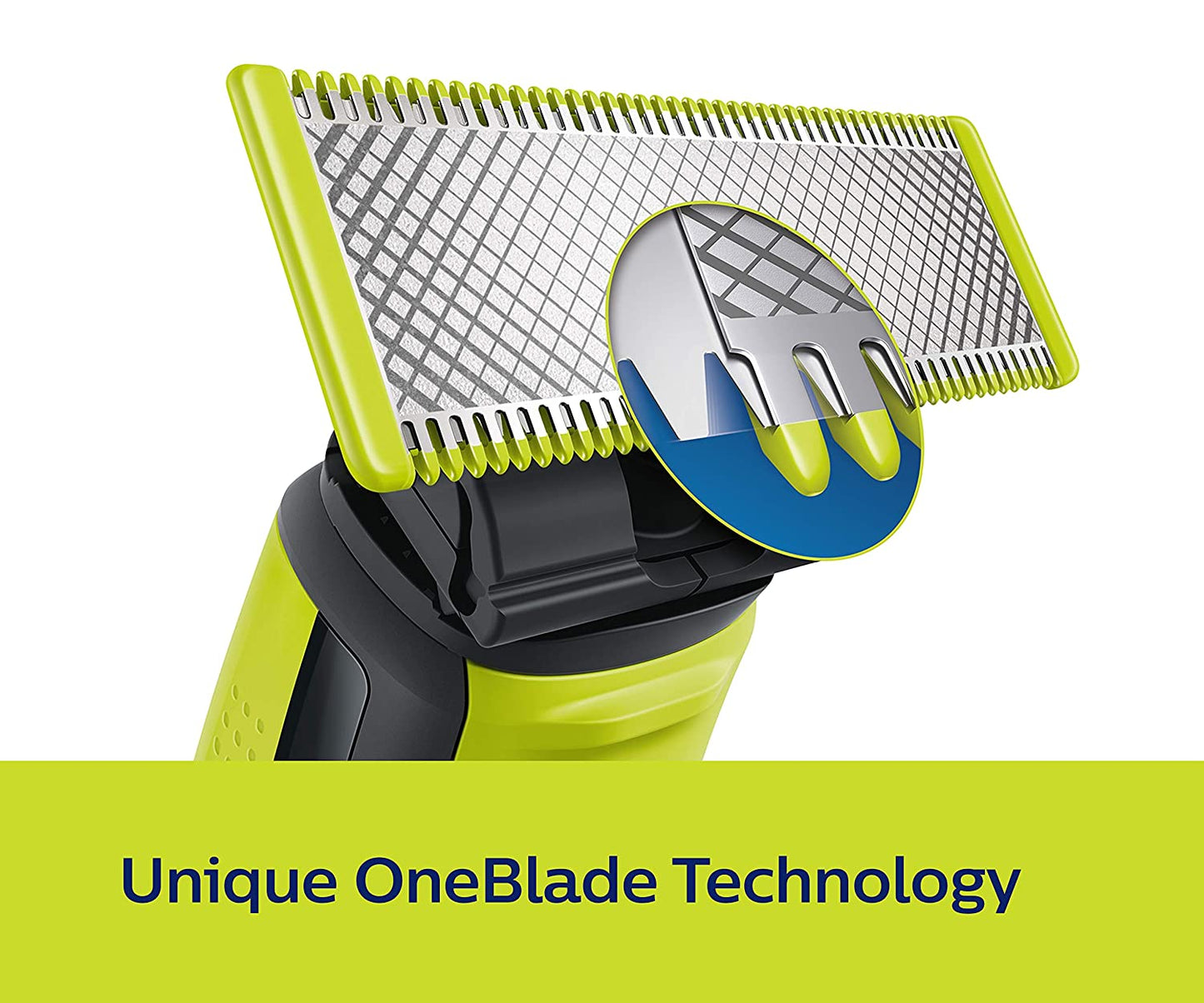 Philips QP2525Cordless OneBlade Hybrid Trimmer and Shaver (Lime Green)