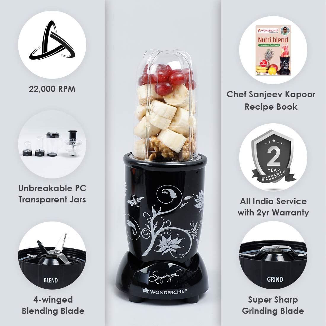 WONDERCHEF NUTRI BLEND FP Compact Food Processer