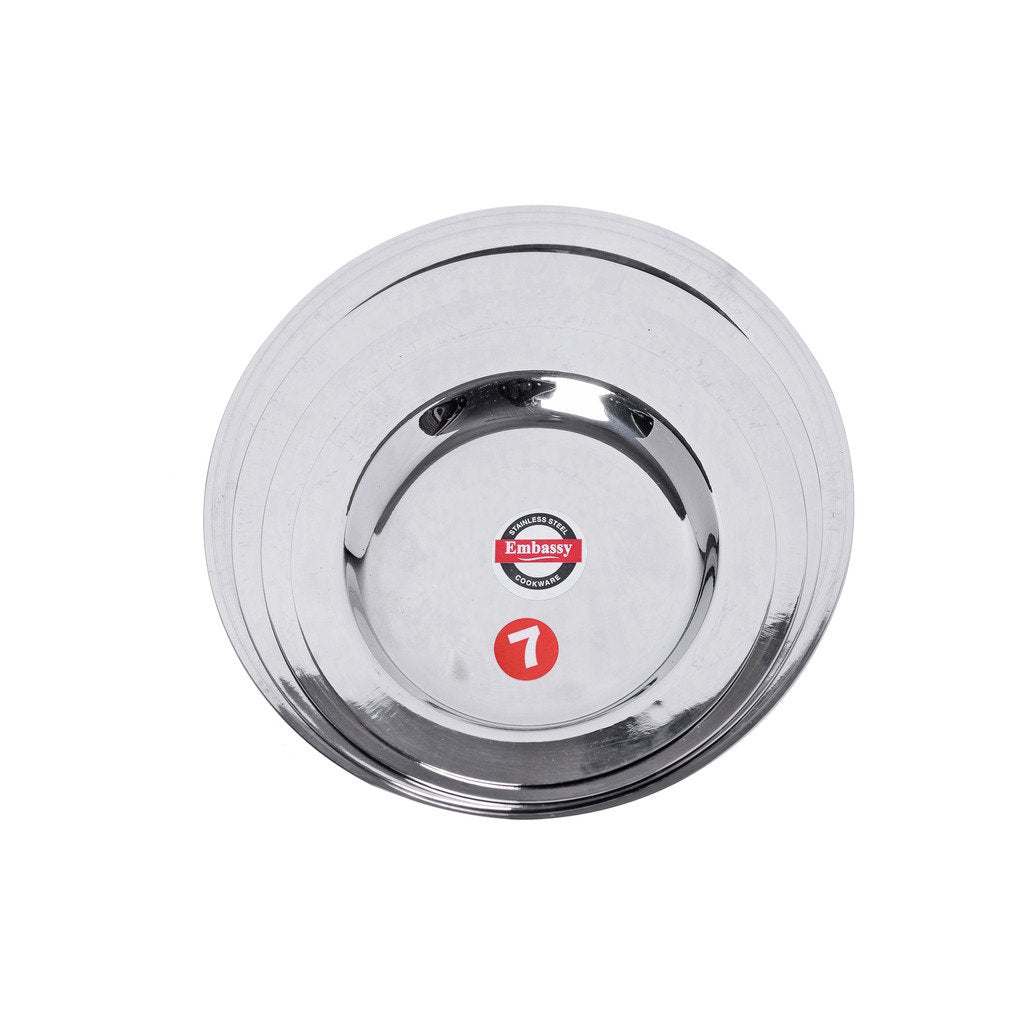 Embassy Stainless Steel Ciba Top Lid, Set of 4 (Small Sizes 7-10; 12.4, 14, 15.2, 17 cms)