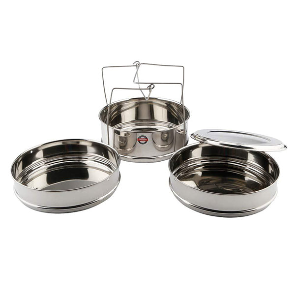 Embassy SS Cooker Separator H6.5 Suitable for 5 liters Prestige Popular and Popular Plus Outer Lid Pressure Cookers (2 Containers with Lifter, Stainless Steel)
