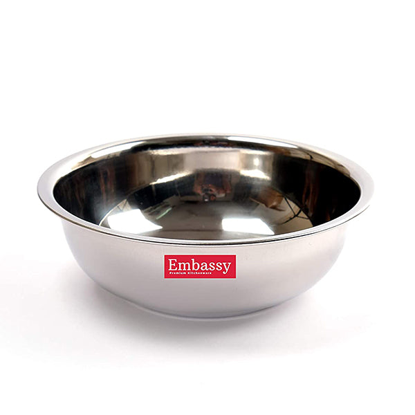 Embassy Stainless Steel Wonderful Mixing Bowl, Size 2, 1500 ml, 22.5 cms, Pack of 2