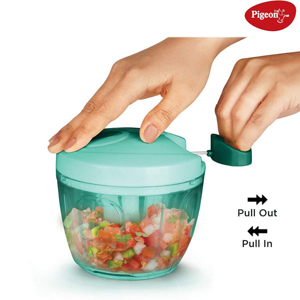 Pigeon by Stovekraft Large Handy and Compact Chopper with 3 Blades for effortlessly Chopping Vegetables and Fruits for Your Kitchen & Pigeon Gas Lighter Super with Stand & Free Knife