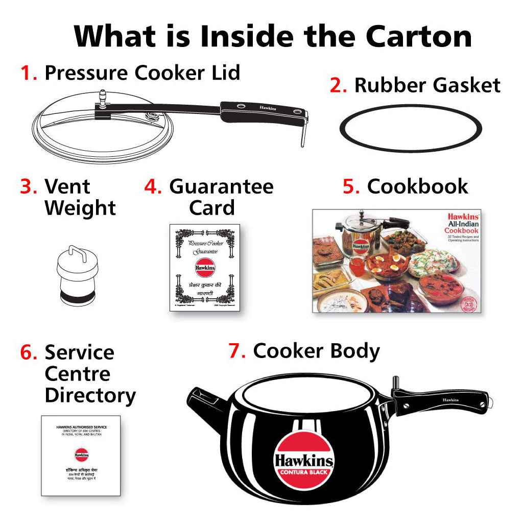 Hawkins Contura Black Pressure Cooker, 5 Litre, Black (CB50)