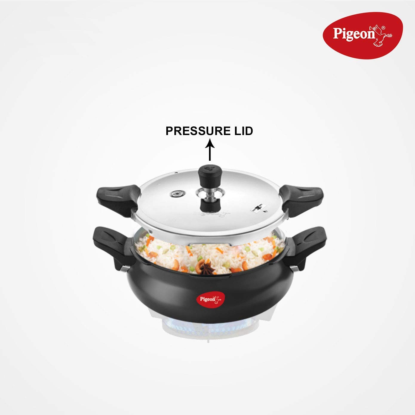 Pigeon by Stovekraft All in One Super Cooker 620-H 3 Litre Hard Anodised Pressure Cooker (Black)