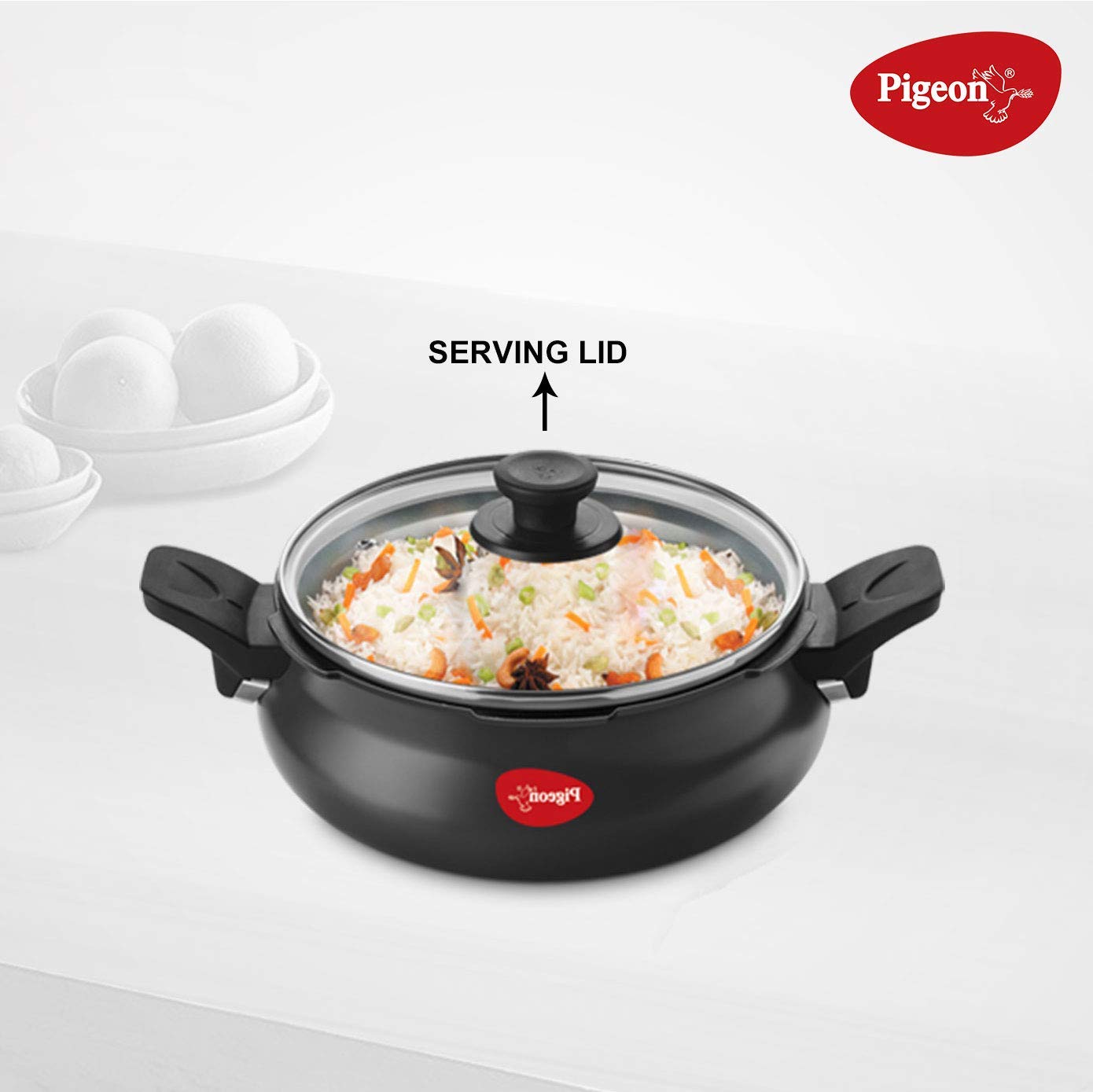 Pigeon by Stovekraft All in One Super Cooker 620-H 3 Litre Hard Anodised Pressure Cooker (Black)
